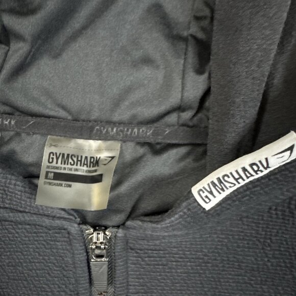 Gymshark Training Cropped Hoodie Women Sz M Black Athlesiure Full Zip Sweatshirt - Picture 2 of 5